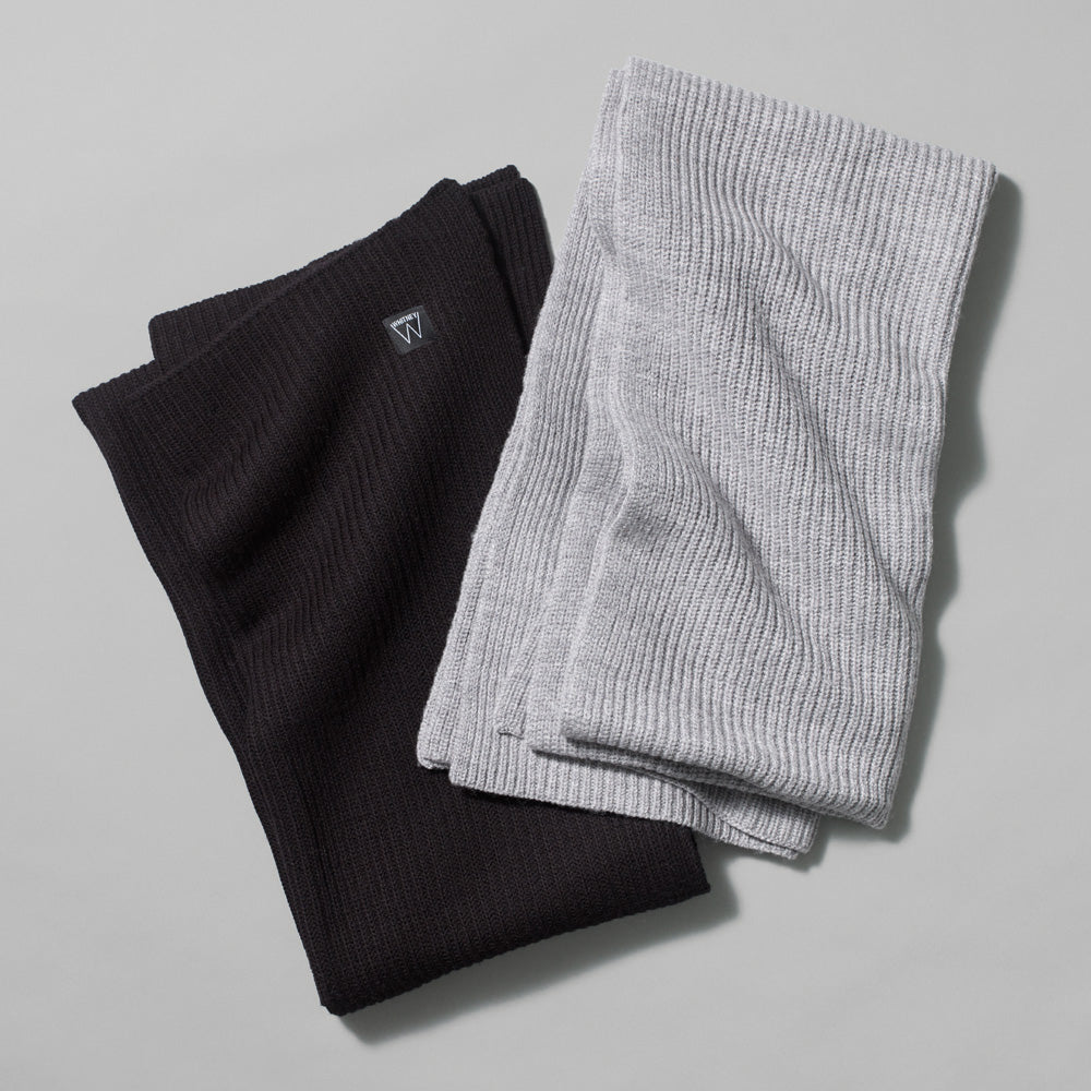 100% merino wool black and grey Whitney scarves