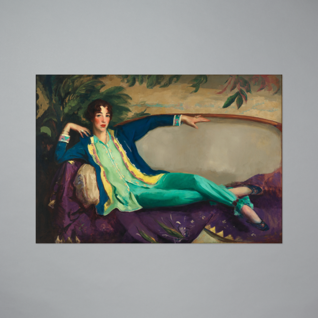 Postcard featuring Gertrude Vanderbilt Whitney by Robert Henri