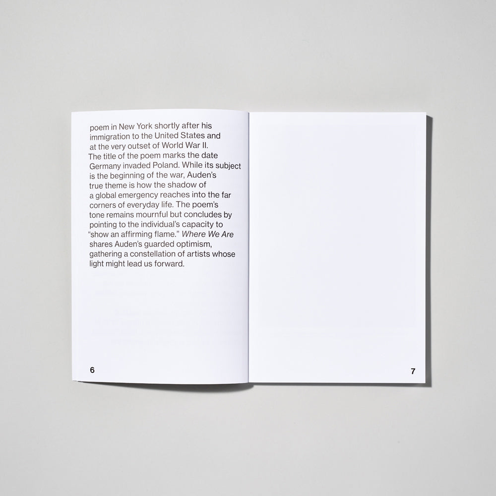 Inner spread of the Where We Are publication book