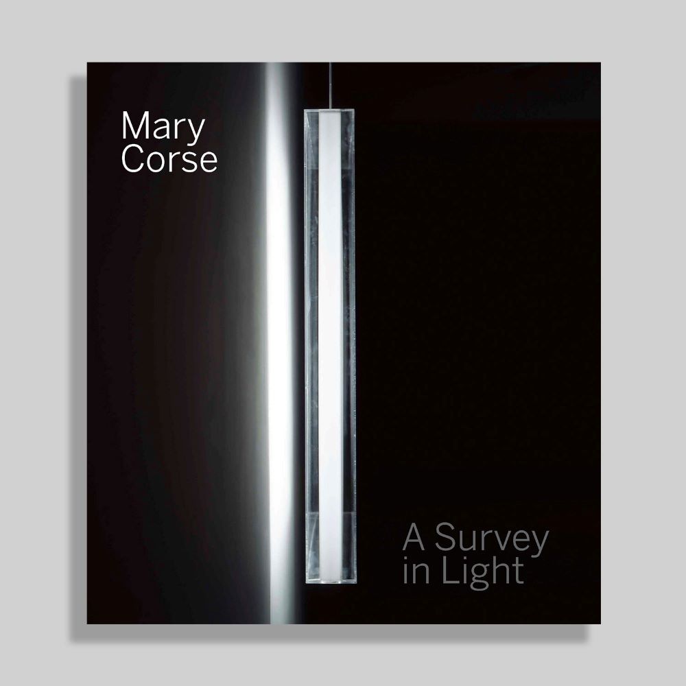Front cover of the Mary Corse: A Survey in Light exhibition catalogue