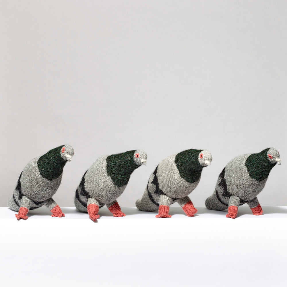 Four 100% Alpaca Wool stuffed pigeons. Measures 13" x 5.5"