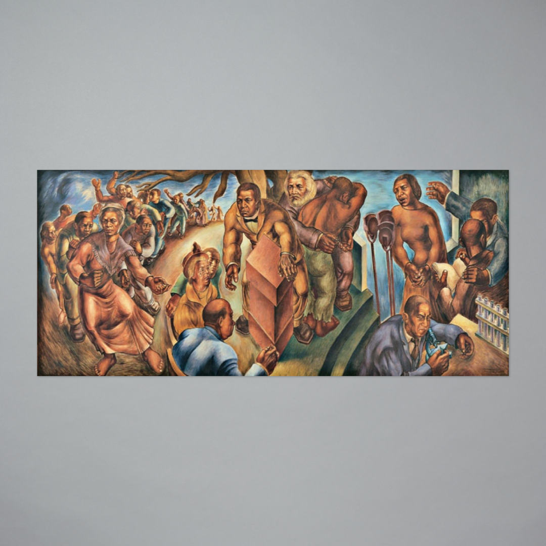 Postcard featuring Progress of the American Negro by Charles White