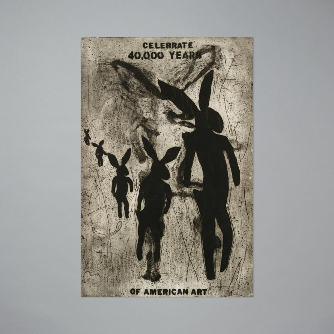 Postcard featuring Celebrate 40,000 Years of American Art by Jaune Quick-to-See Smith