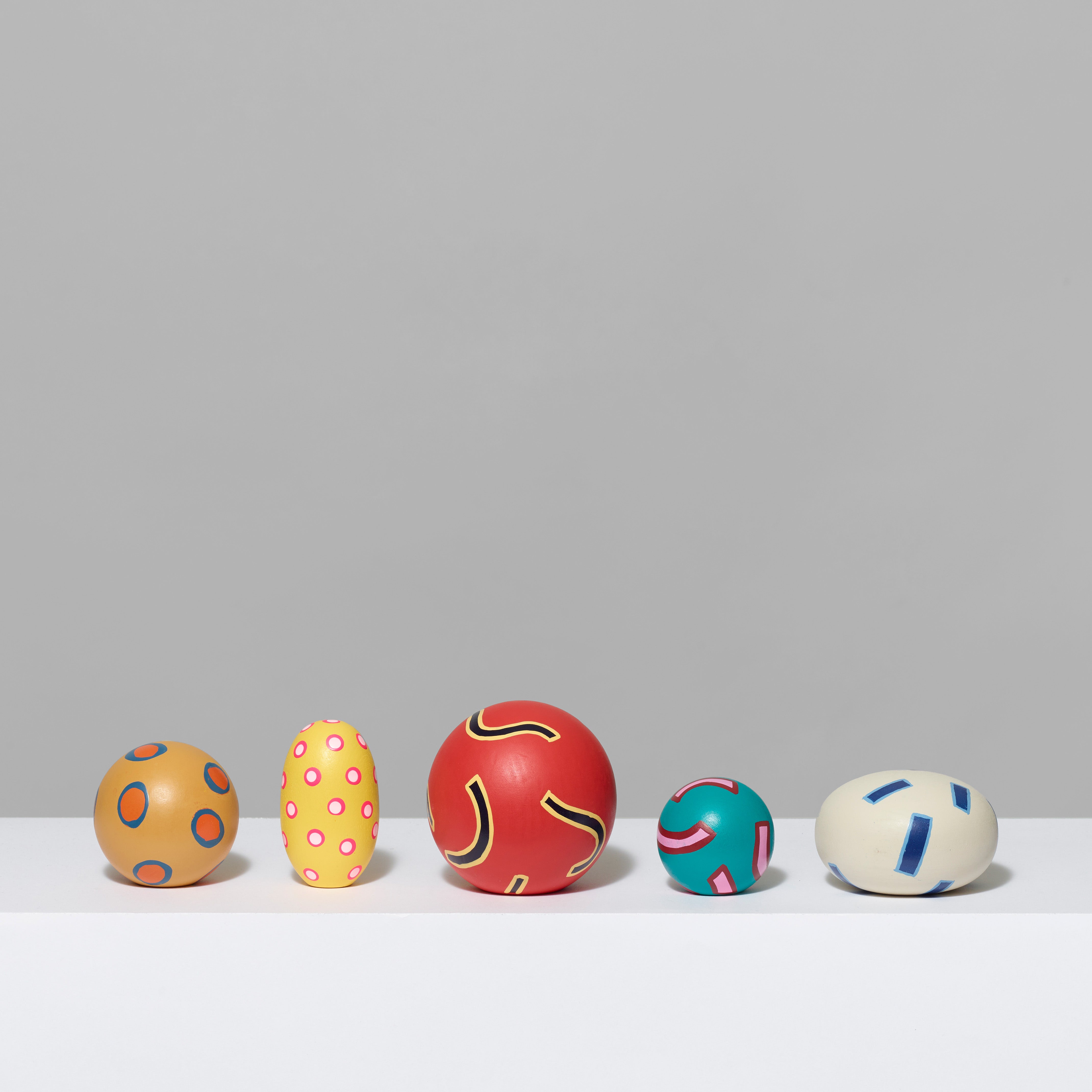 Set of 5 painted wood wall hooks by Chiaozza in numerous sizes and designs