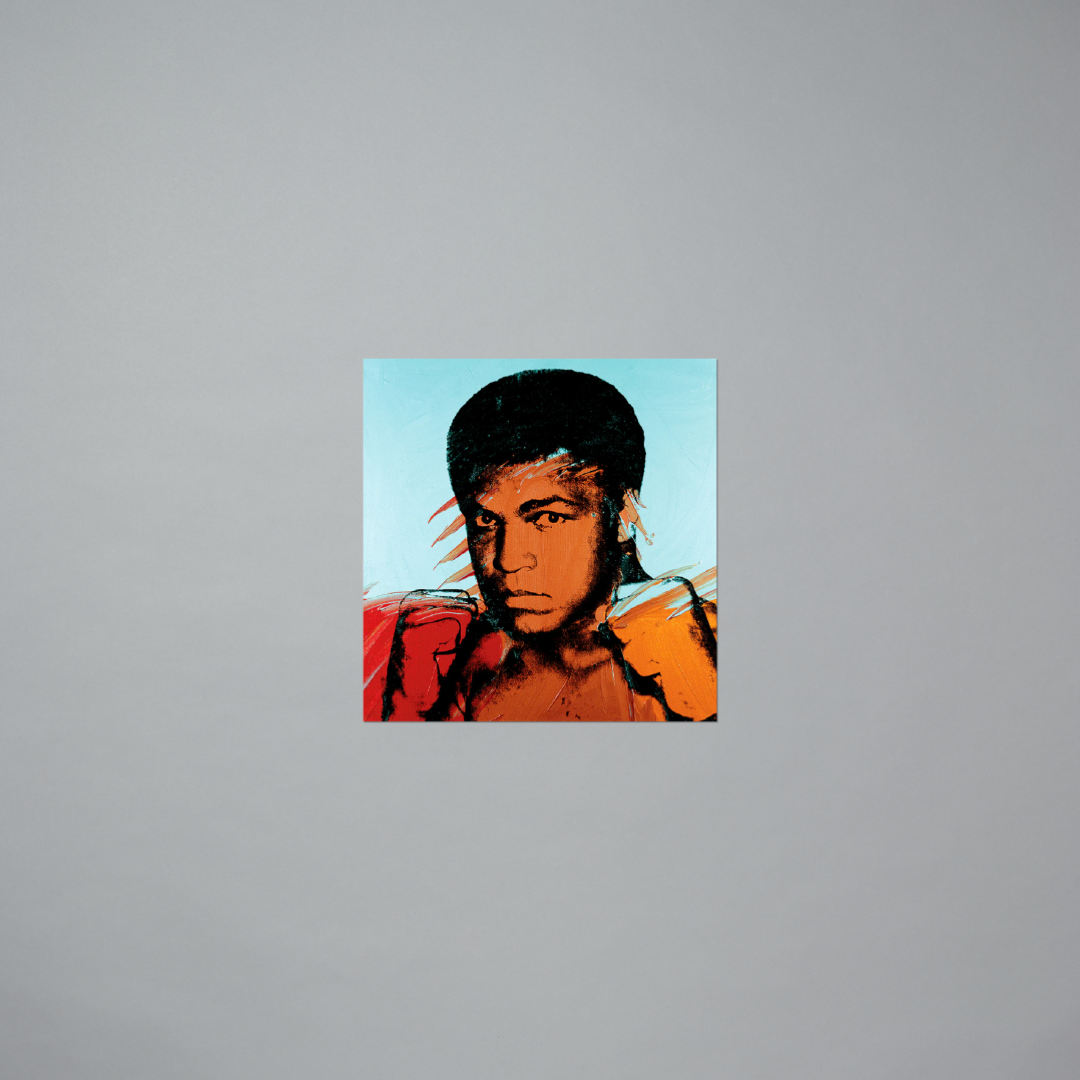 Vinyl sticker of Warhol's Muhammad Ali