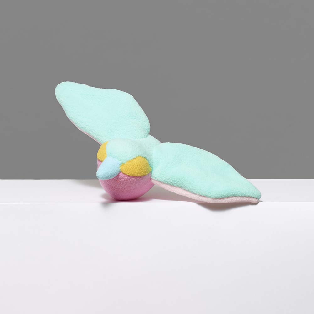 100% polyester no-pill fleece & stuffed with 100% poly-fill bird.