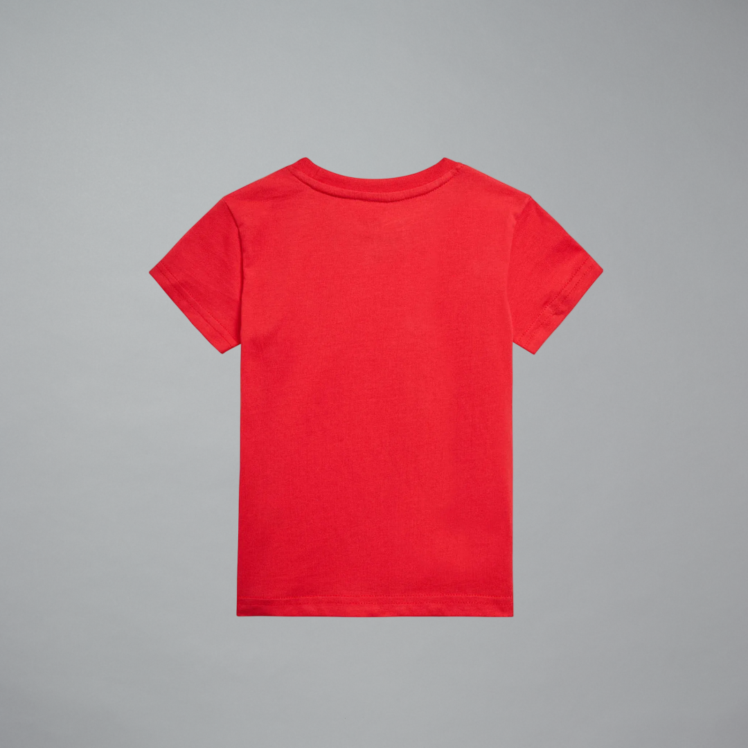 Red t-shirt on a gray background
