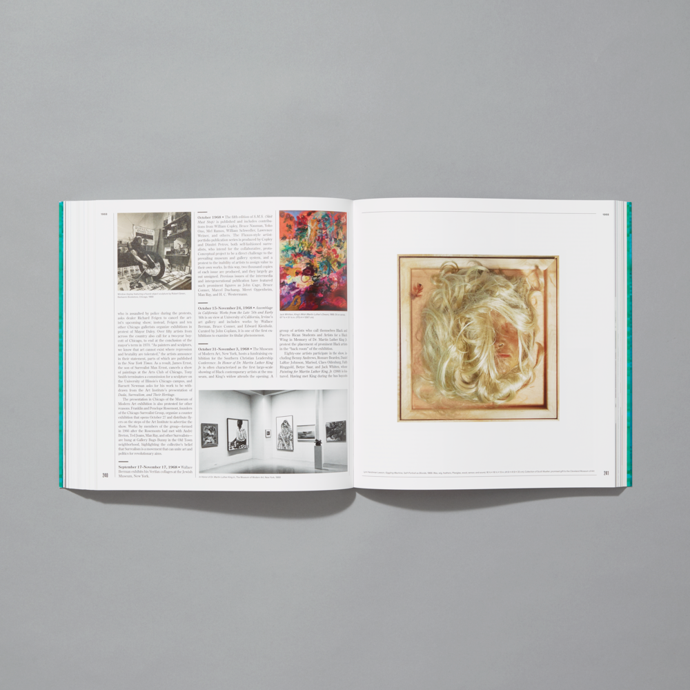 Inner spread of the Sixties Surreal exhibition catalogue