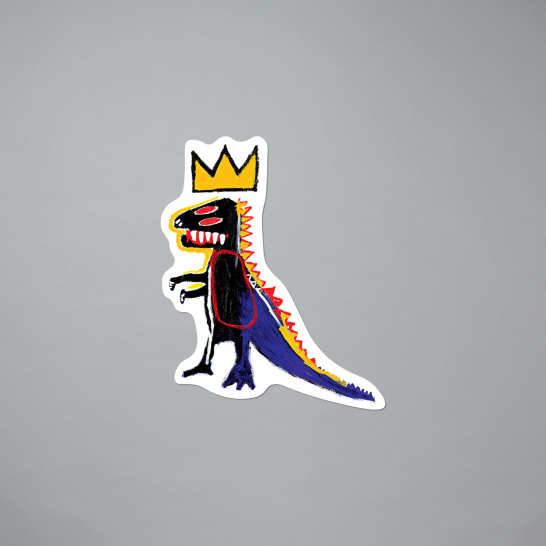 Vinyl sticker featuring Jean-Michel Basquiat's Pez Dispenser