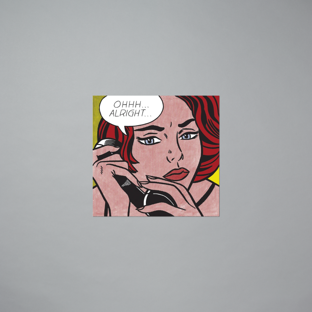Vinyl sticker featuring Ohhh...Alright... by Roy Lichtenstein