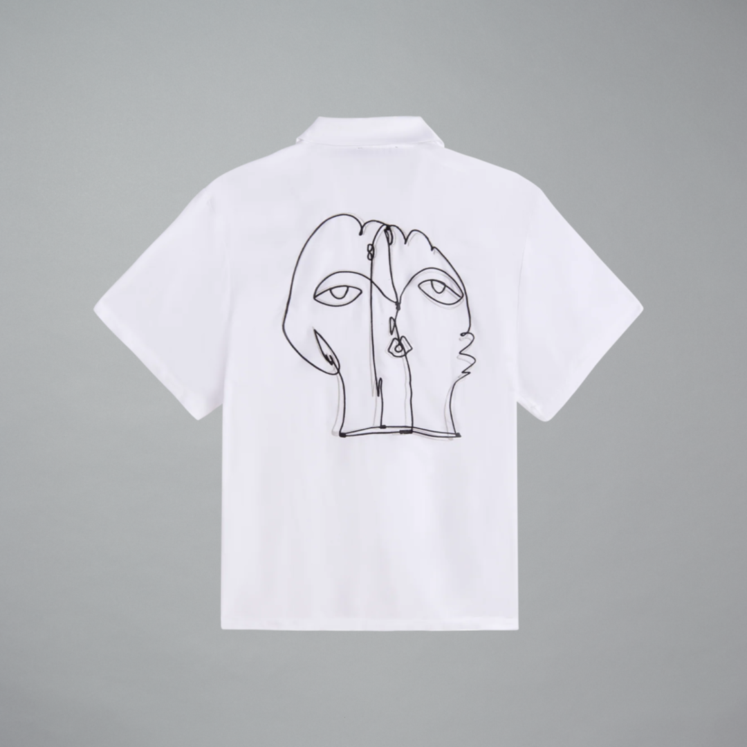 White short-sleeve shirt featuring Kiki de Montparnasse II by Alexander Calder