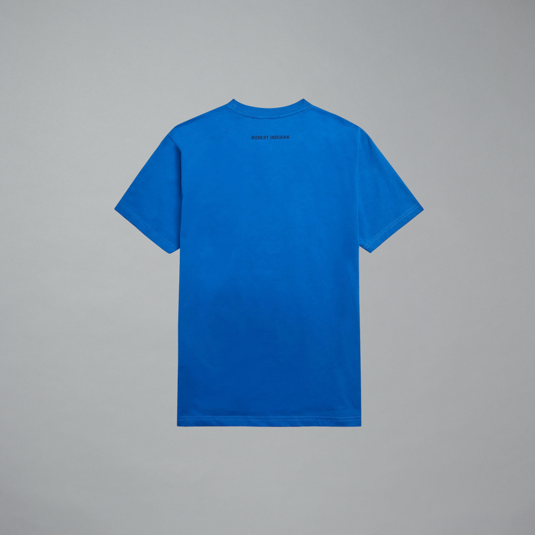 Blue t-shirt on a gray background