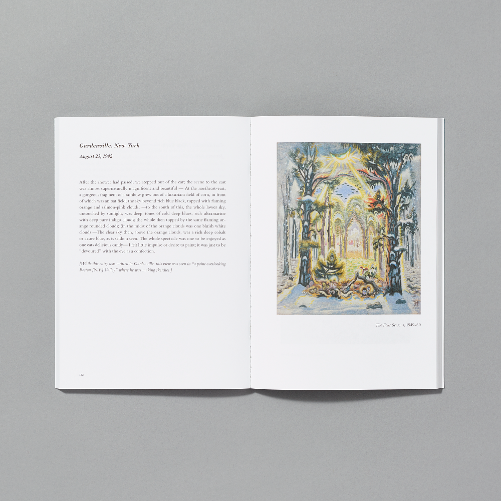 Inner spread of The Sphinx and the Milky Way: Selections from the Journals of Charles Burchfield
