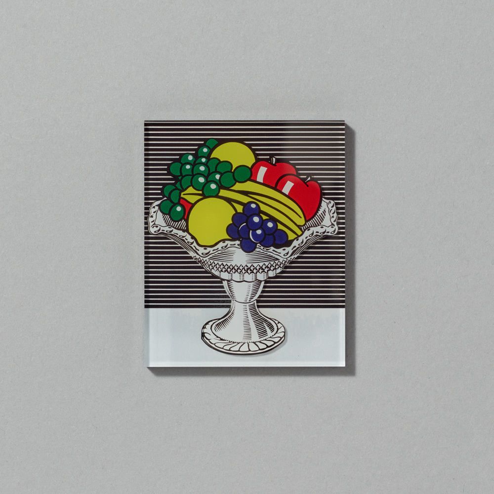 Magnet featuring Still Life with Crystal Bowl by Roy Lichtenstein on a gray background