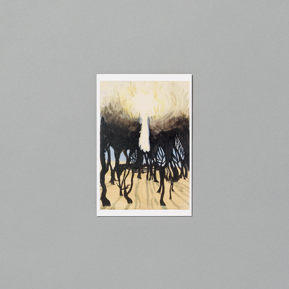 Postcard featuring Charles Burchfield's Sunlight in Forest