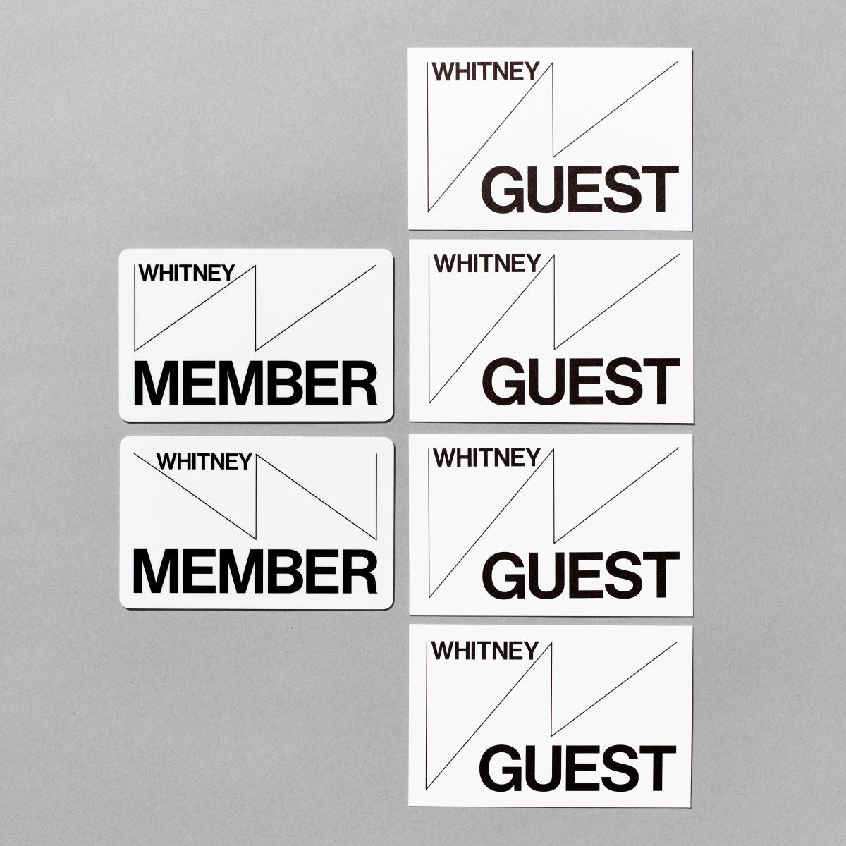 Set of two Whitney Museum membership cards and four guest passes