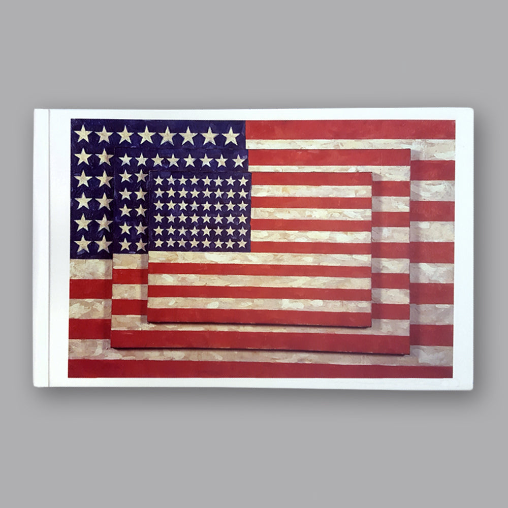 Blank notebook featuring Three Flags by Jasper Johns on the cover