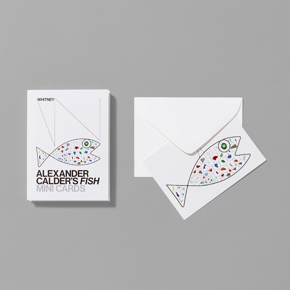 Set of mini cards and envelopes featuring Alexander Calder's Fish. Card measures 2" x 3"