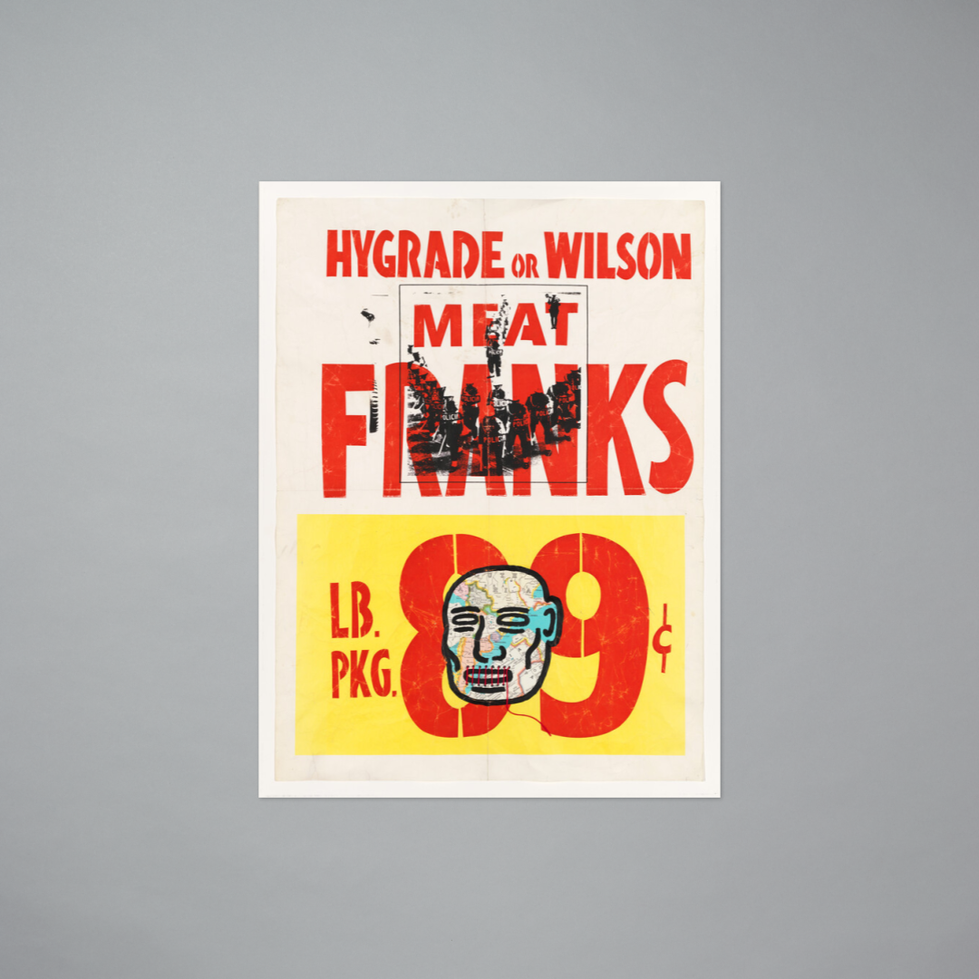 Postcard featuring Meat Franks by David Wojnarowicz
