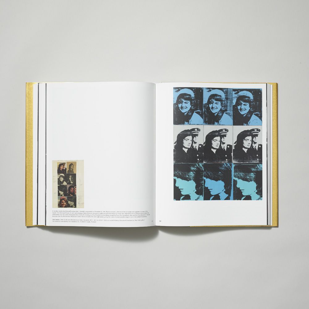 Inner spread of the Andy Warhol— From A to B and Back Again exhibition catalogue