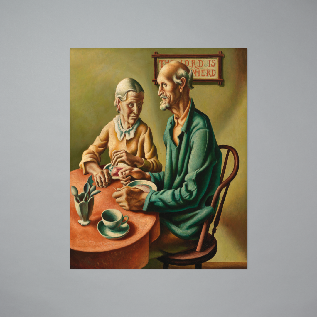 Postcard featuring The Lord is my Shepherd by Thomas Hart Benton 