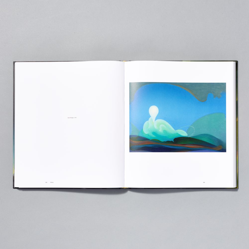 Inner spread of the Agnes Pelton: Desert Transcendentalist exhibition catalogue