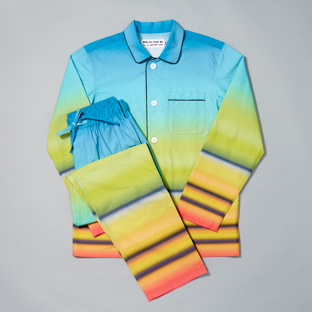 100% Cotton pajama set featuring Edward Hopper's Railroad Sunset