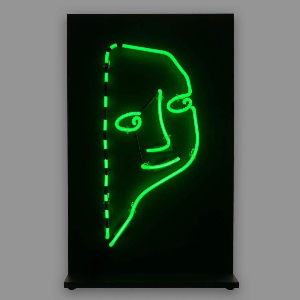 10mm lite green neon edition of Shantell Martin's GROW WELL in black. Measures 11" W x 24" H.