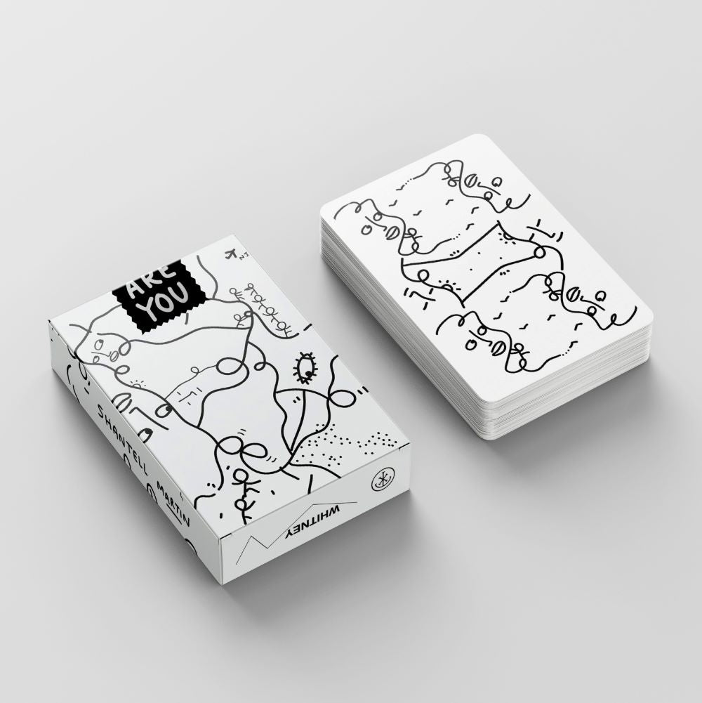Shantell Martin white playing cards box and card deck