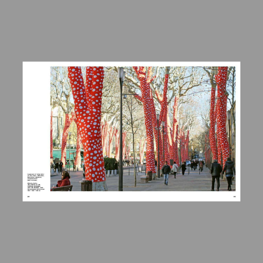 Inner spread of Yayoi Kusama: A Retrospective