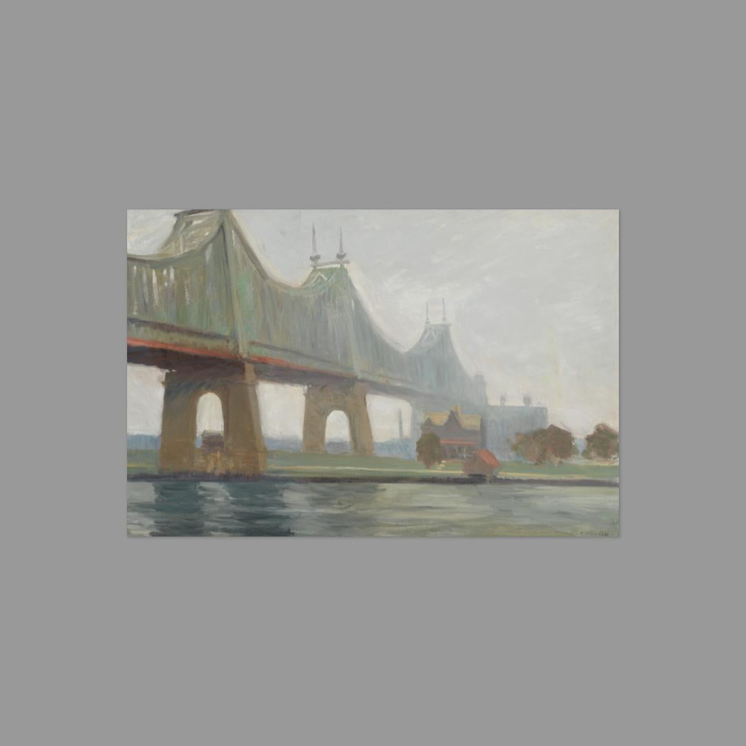 Postcard featuring Edward Hopper's 'Queensborough Bridge'