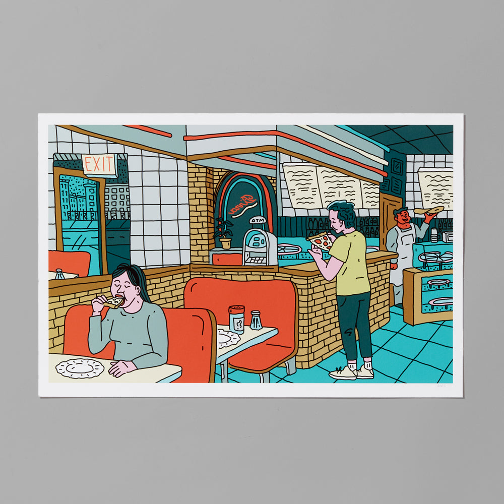 New York City pizza place print. Measures 10'' x 15''