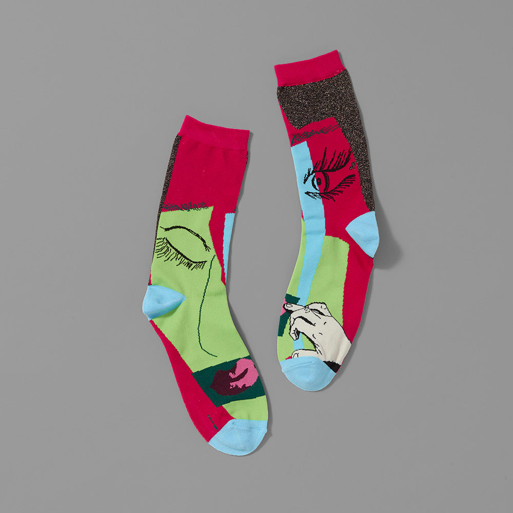 Pair of Mickalene Thomas Untitled #5 Jacquard Knit Socks