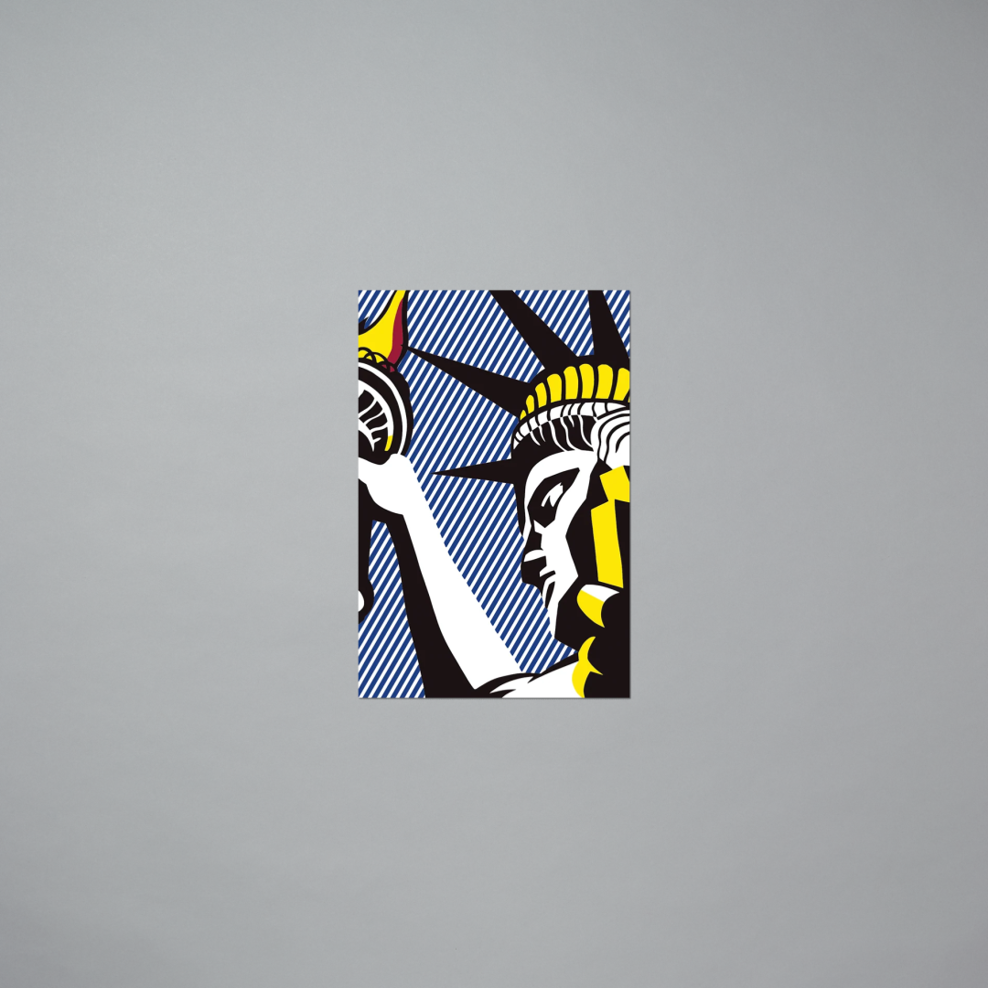Vinyl sticker featuring I Love Liberty by Roy Lichtenstein