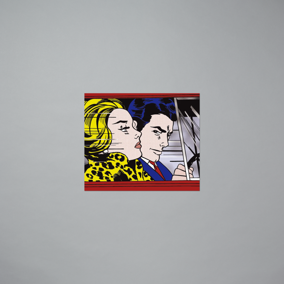 Vinyl sticker featuring In the Car by Roy Lichtenstein