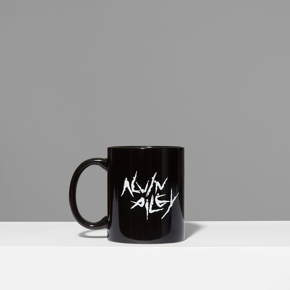 100% ceramic mug featuring the Alvin Ailey dancer logo in white