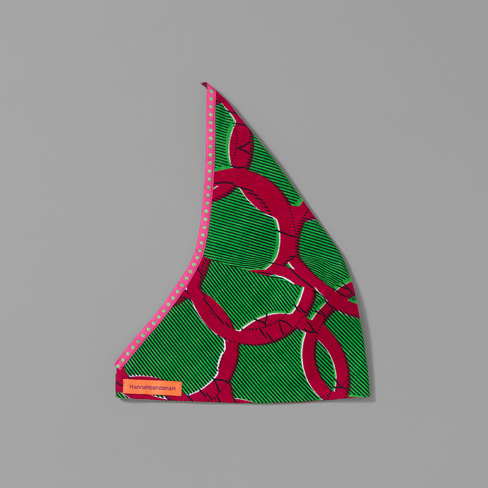 100% cotton pink and green bandana