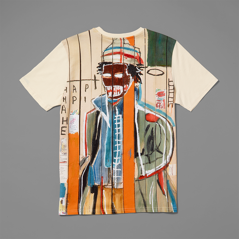 100% cotton jersey beige t-shirt featuring Basquiat's Anthony Clarke
