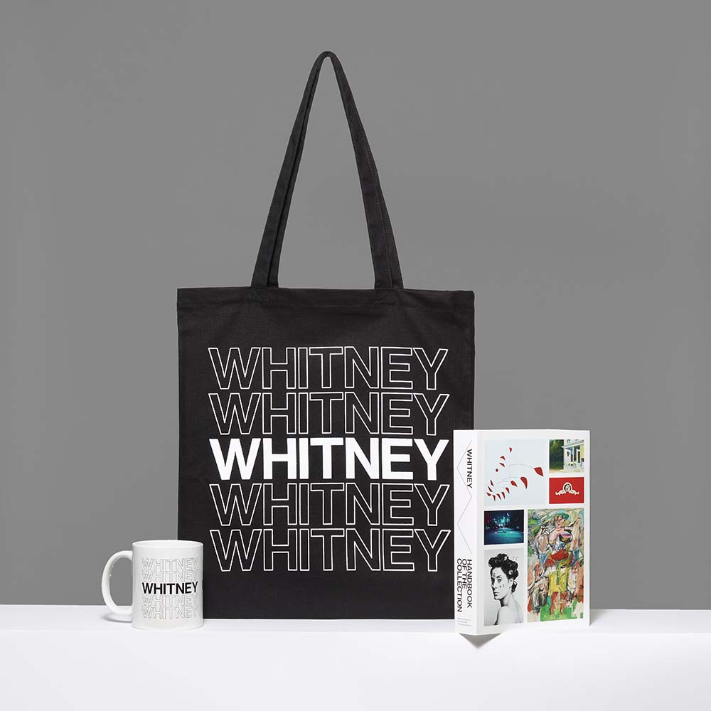 Membership Bundle featuring the Whitney Handbook of the Collection, Whitney Repeat Tote and Whitney Repeat Mug