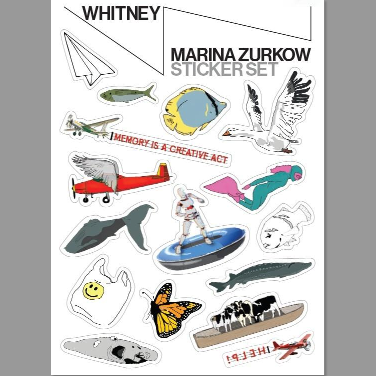 Sticker set packaging with various illustrations on a white background