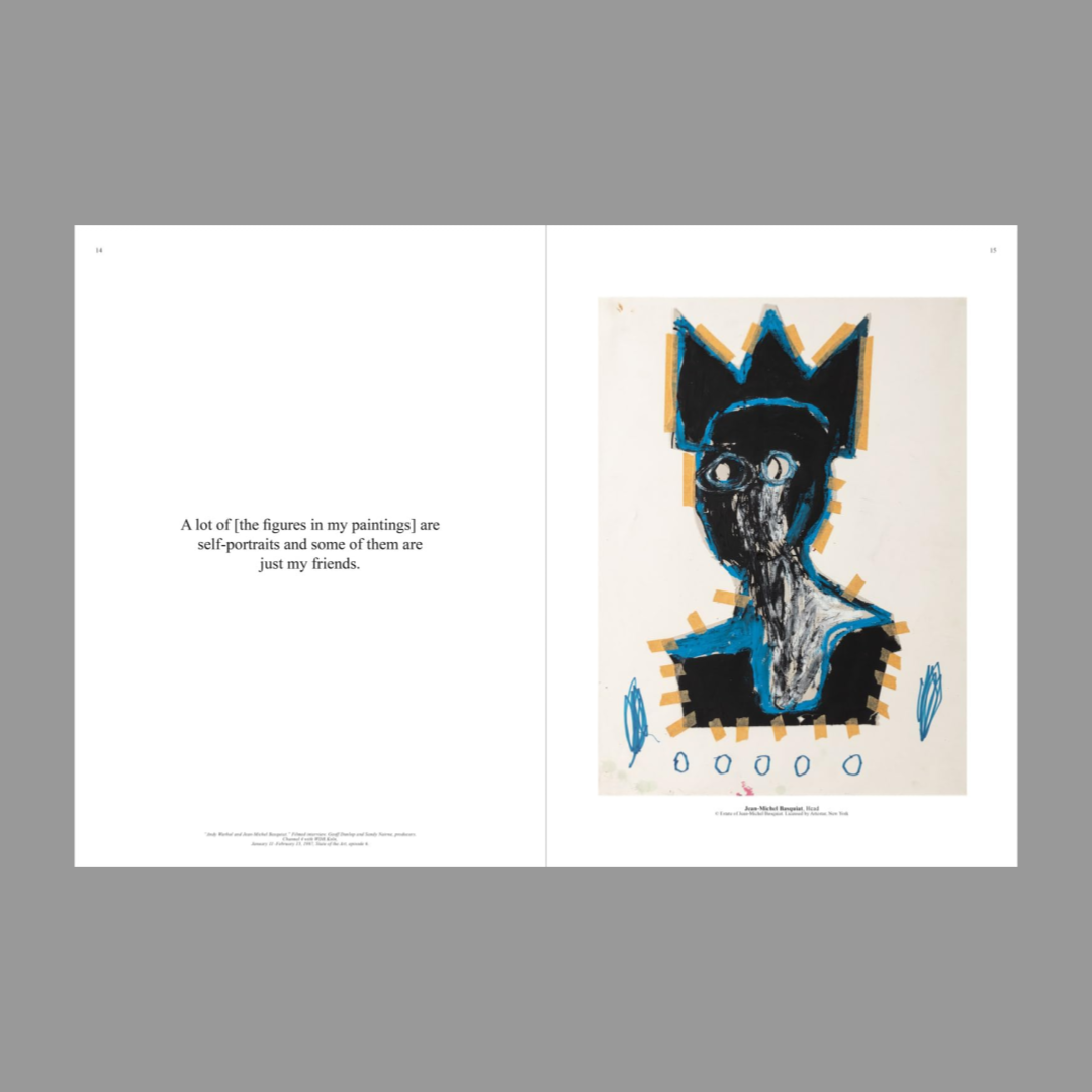 Inner spread of Jean-Michel Basquiat: The Head—The Mind