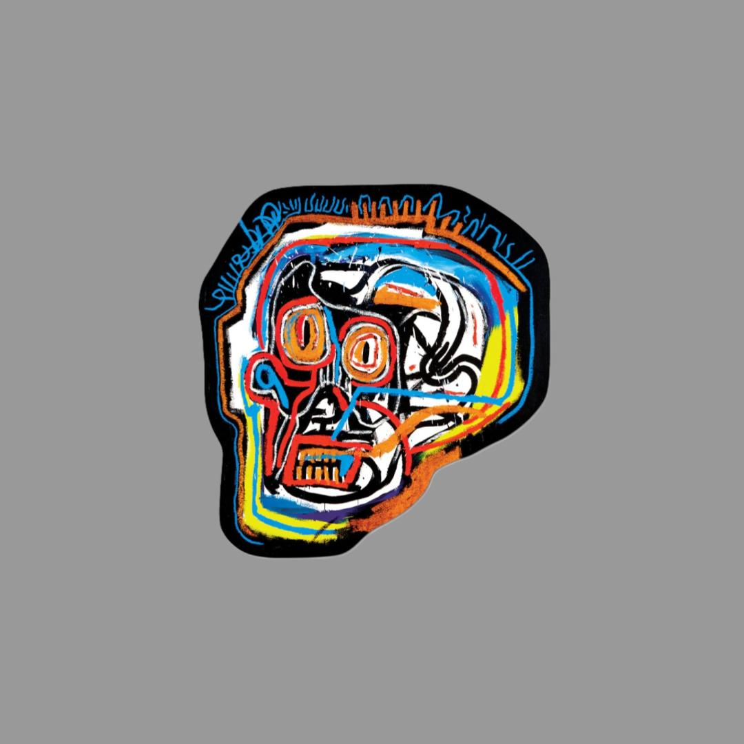 Vinyl sticker featuring Jean-Michel Basquiat's Untitled (Head) artwork