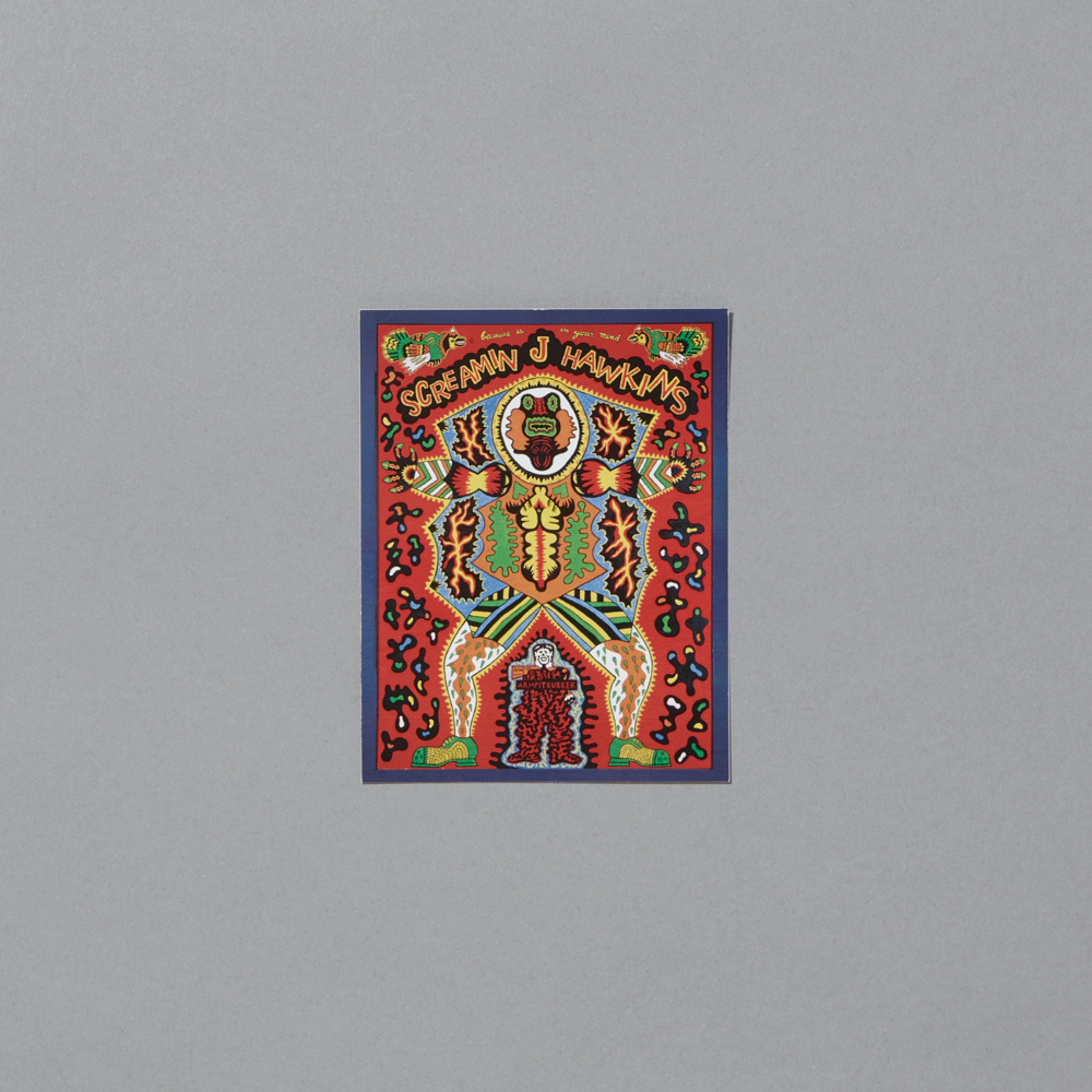 Vinyl sticker featuring Karl Wirsum's Screamin' Jay Hawkins artwork 