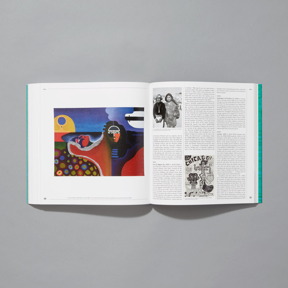 Inner spread of the Sixties Surreal exhibition catalogue
