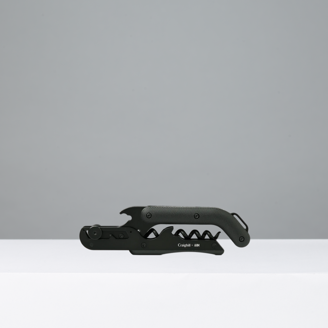 Black corkscrew on a gray background