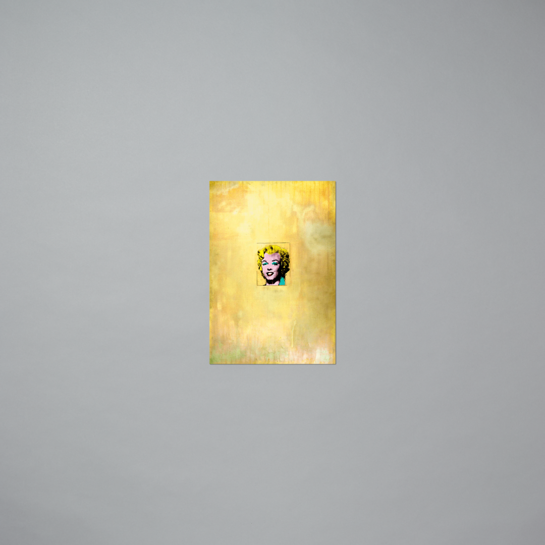 Vinyl sticker of Warhol's Gold Marilyn Monroe