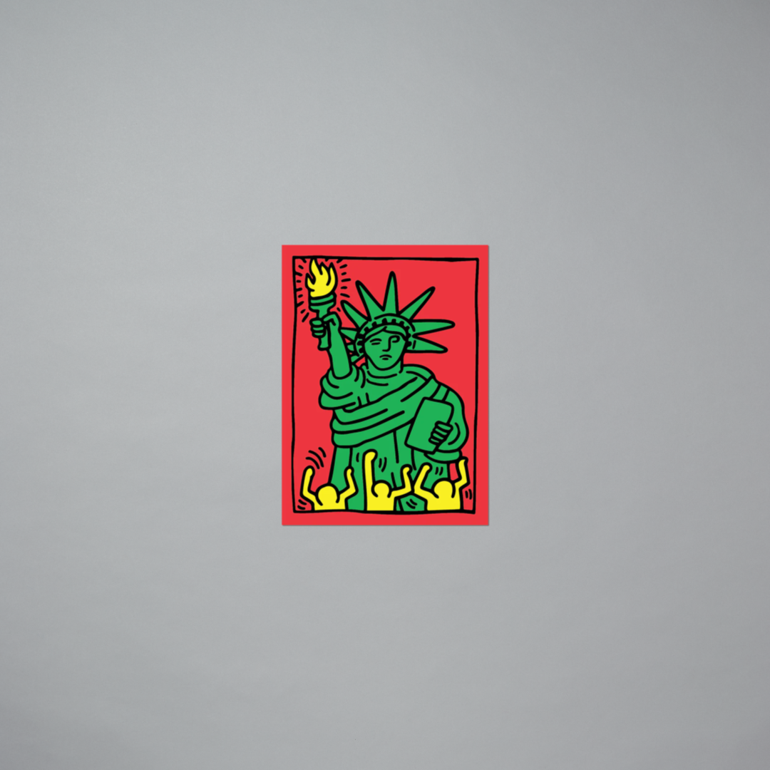 Sticker featuring Keith Haring's Statue of Liberty