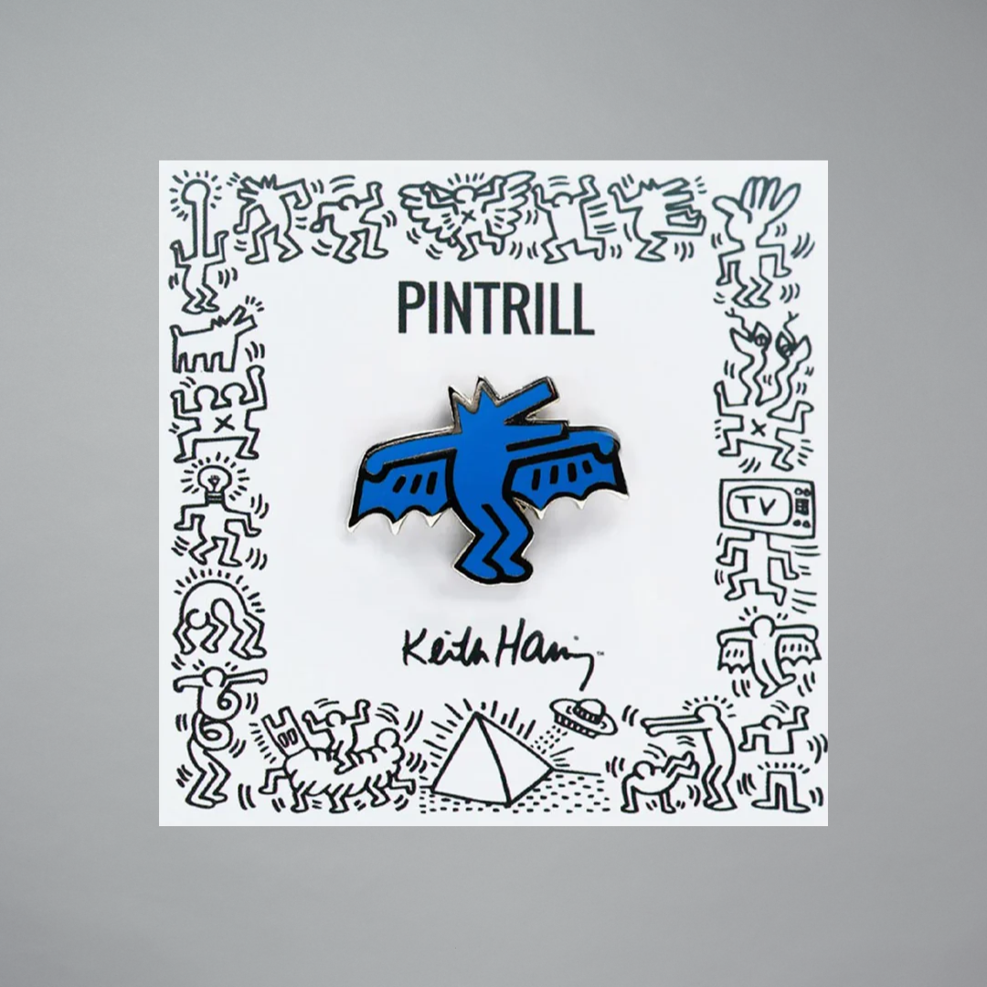 Bat Dog enamel pin by Keith Haring