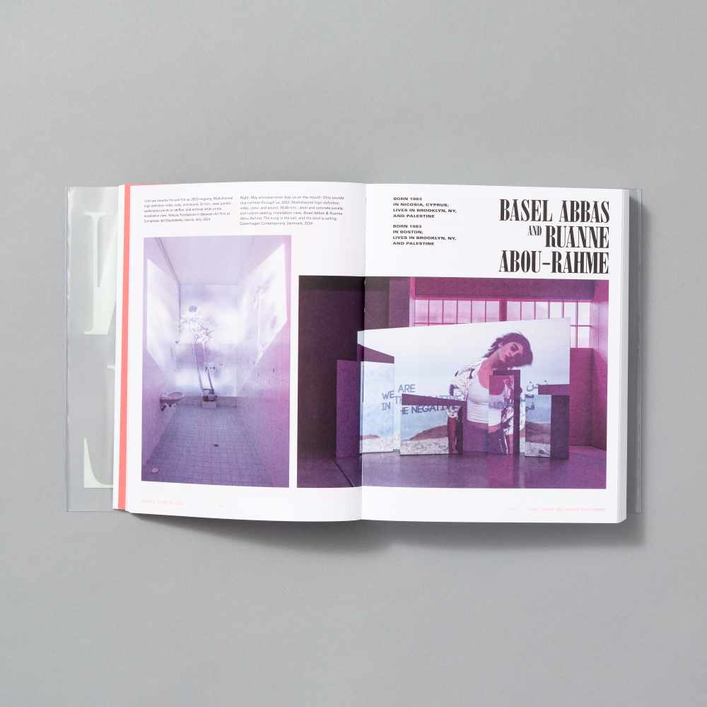 Inner spread of Whitney Biennial 2026