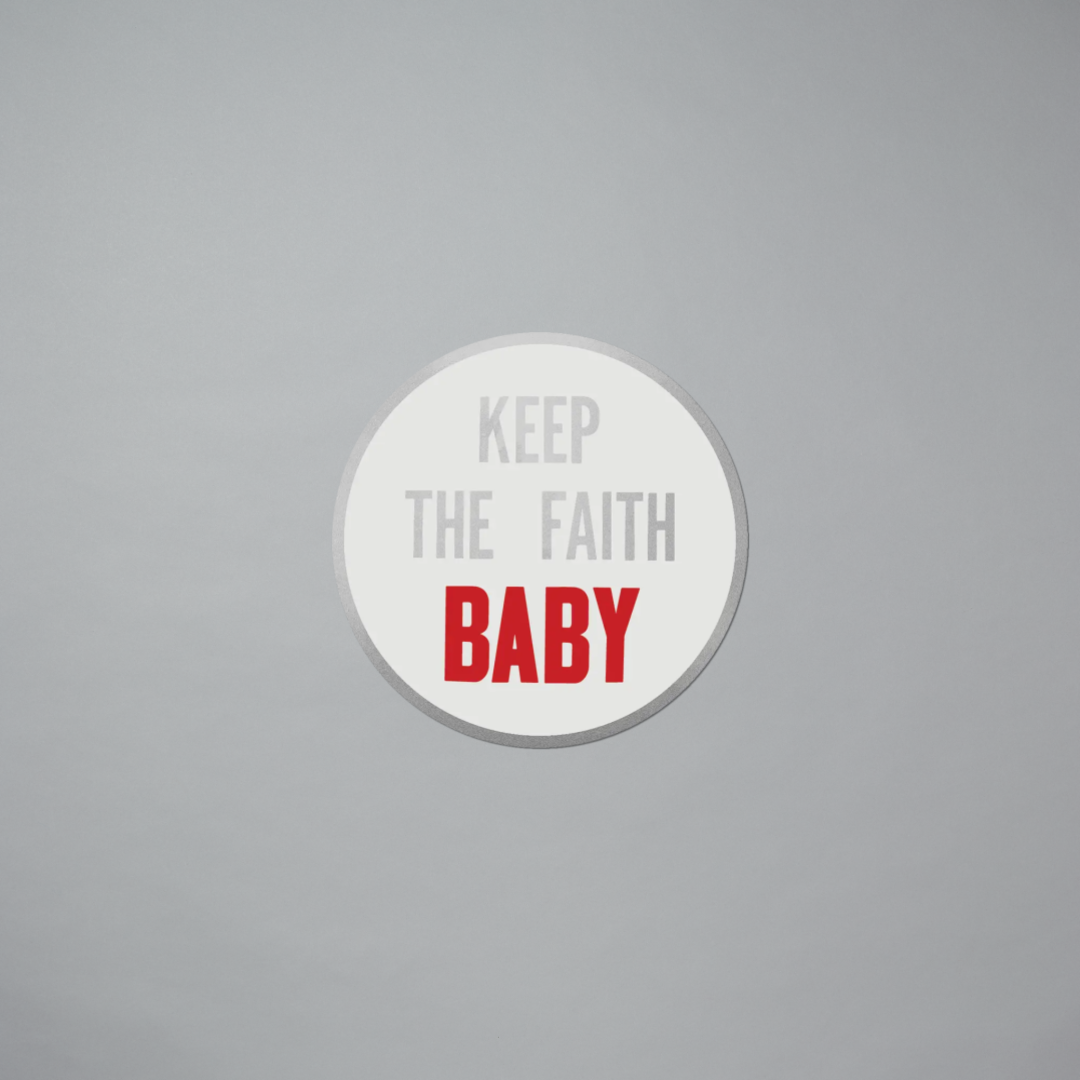 Vinyl sticker featuring Keep The Faith Baby by Hank Willis Thomas
